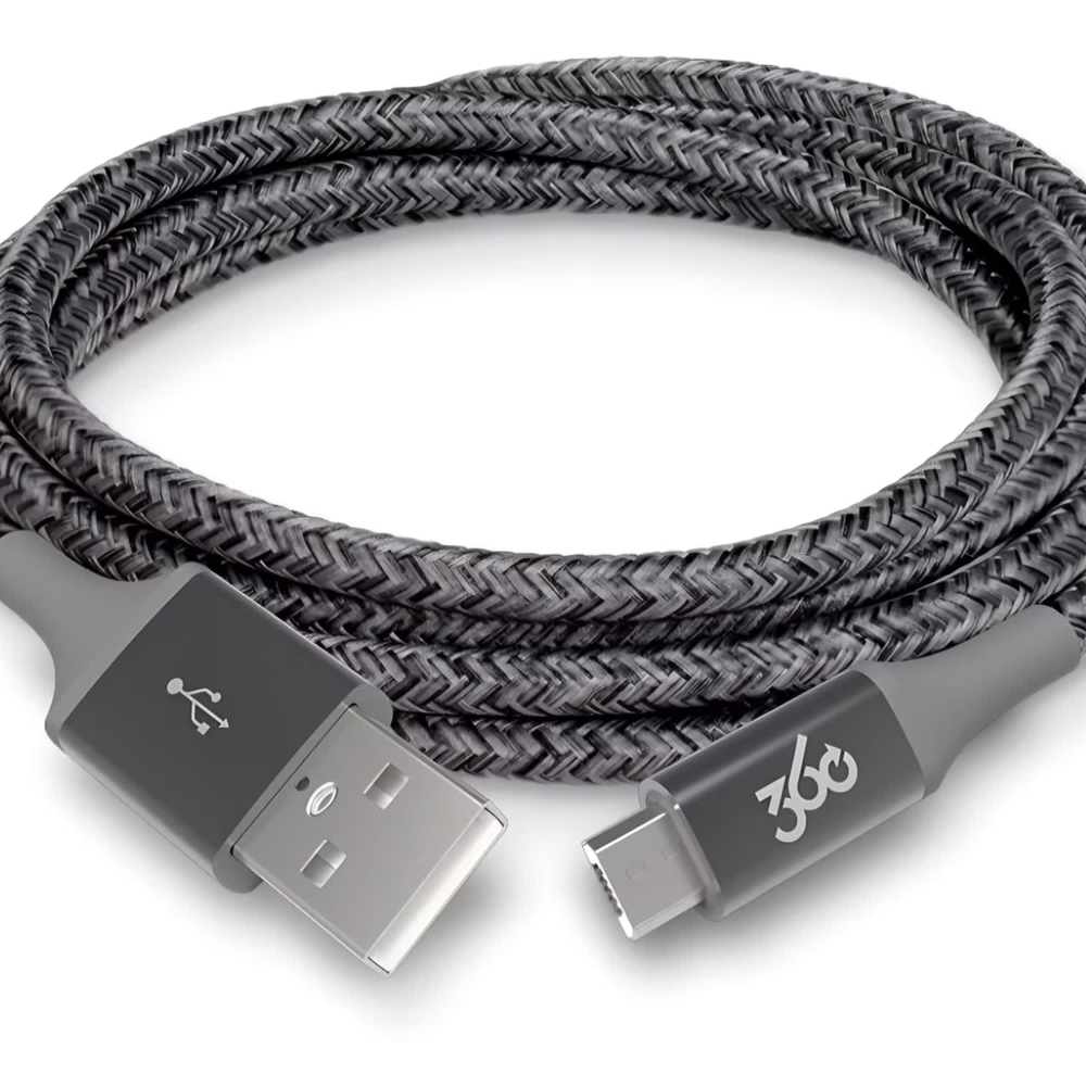 New Braided Lighting Cable (4ft.) Charcoal Color Cord, (8 Units)